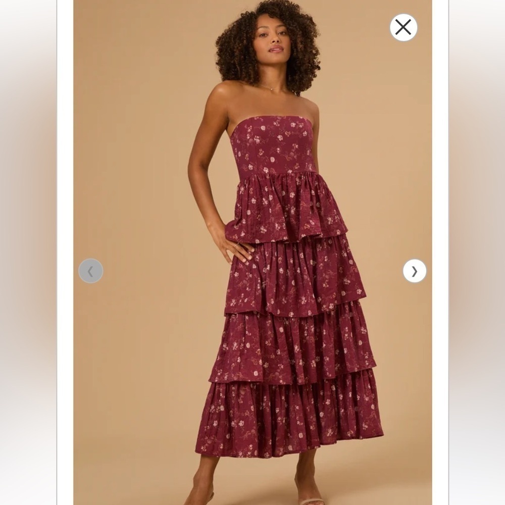 New with tags Altar’d state Darcy strapless floral maxi dresss
